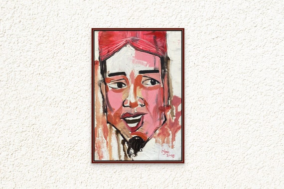 CHÈO PORTRAIT 8x12" oil on canvas, Vietnam Folk Opera (Hát Chèo), original by Nguyen Ly Phuong Ngoc