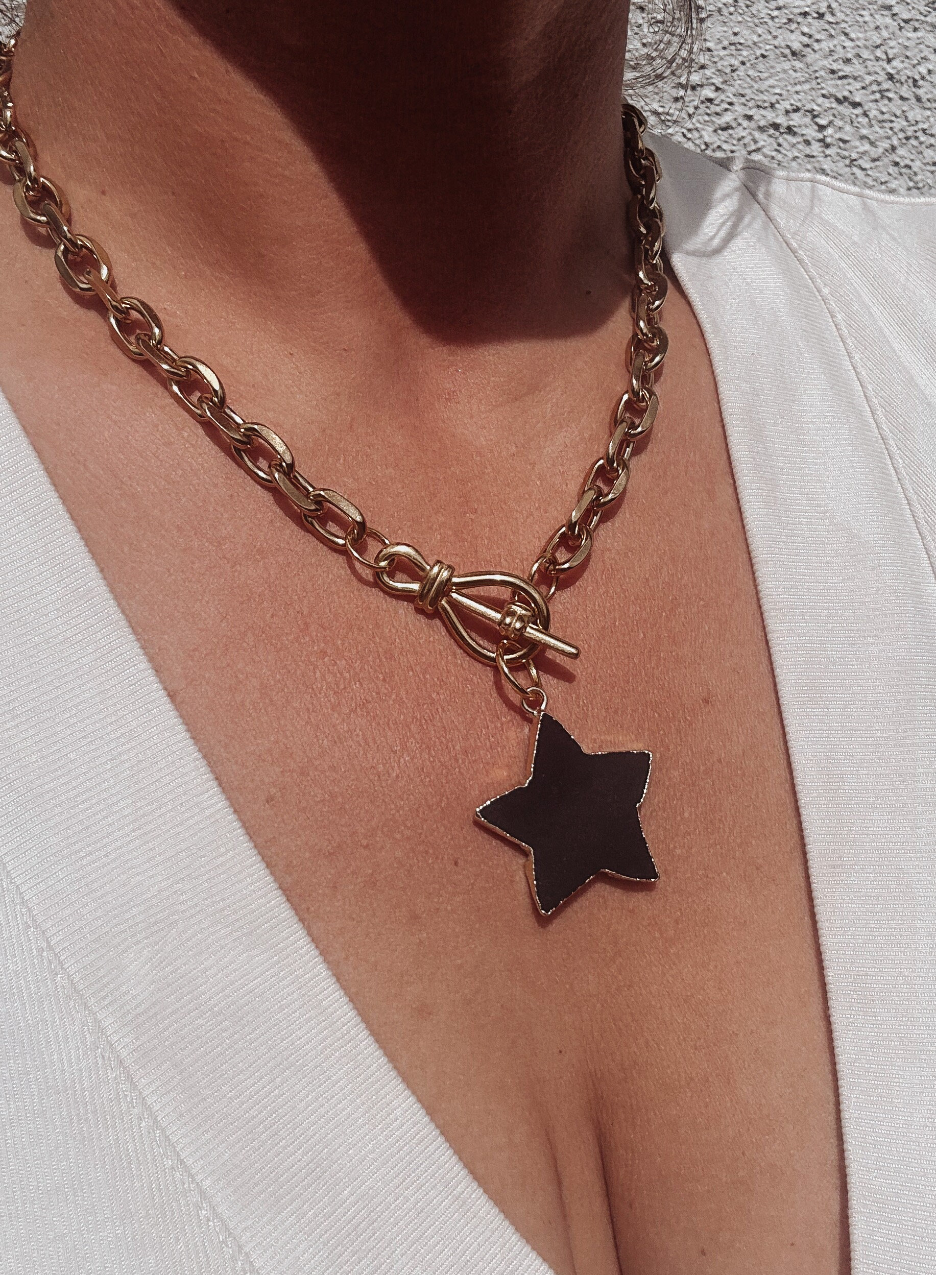 TATIANA☆[Silver925] Star Toggle 6ｍｍ Onyx Necklace Designer fashion, Seoul-fully created | W Concept