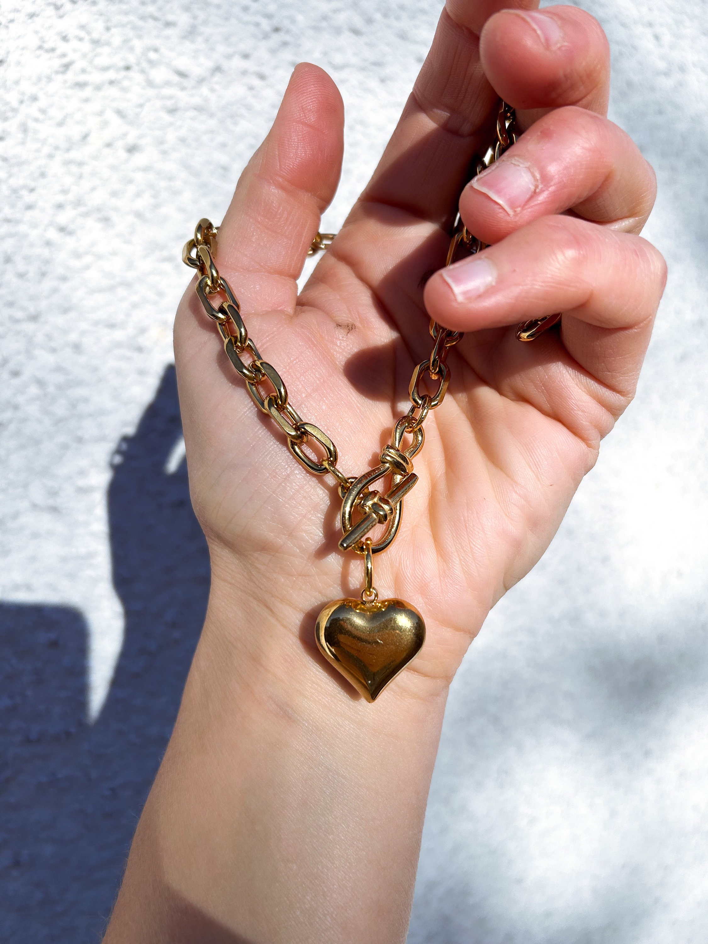 Collana vintage con ciondolo a forma di cuore in oro 9k: ciondolo ricordo con foto incisa - Italia