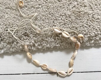 Boho Beach Necklace - shell necklace, cowrie shell necklace choker, boho necklace, boho shell jewelry, gift for women, gift for her