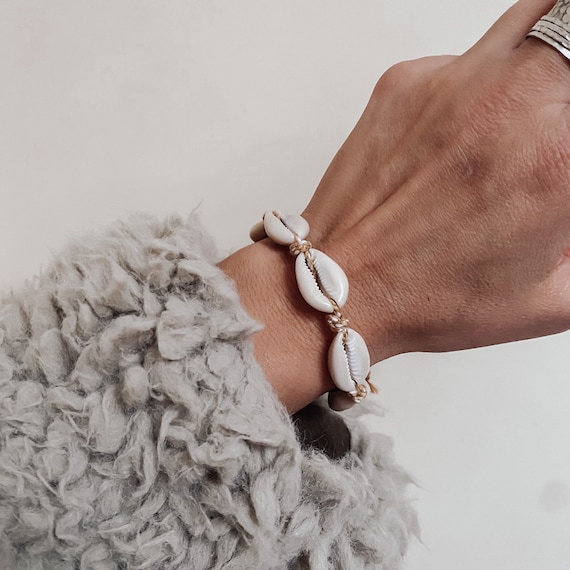 Cowrie Shell Bracelet or Anklet-adjustable Waterproof Wax Coated Bangle-handmade  Shell Anklet Your Choice of Thread - Etsy | Shell bracelet, Handmade  bangles, Sea glass bracelet