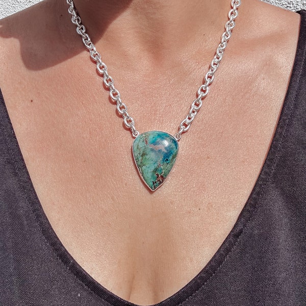 Collier déclaration chrysocolle