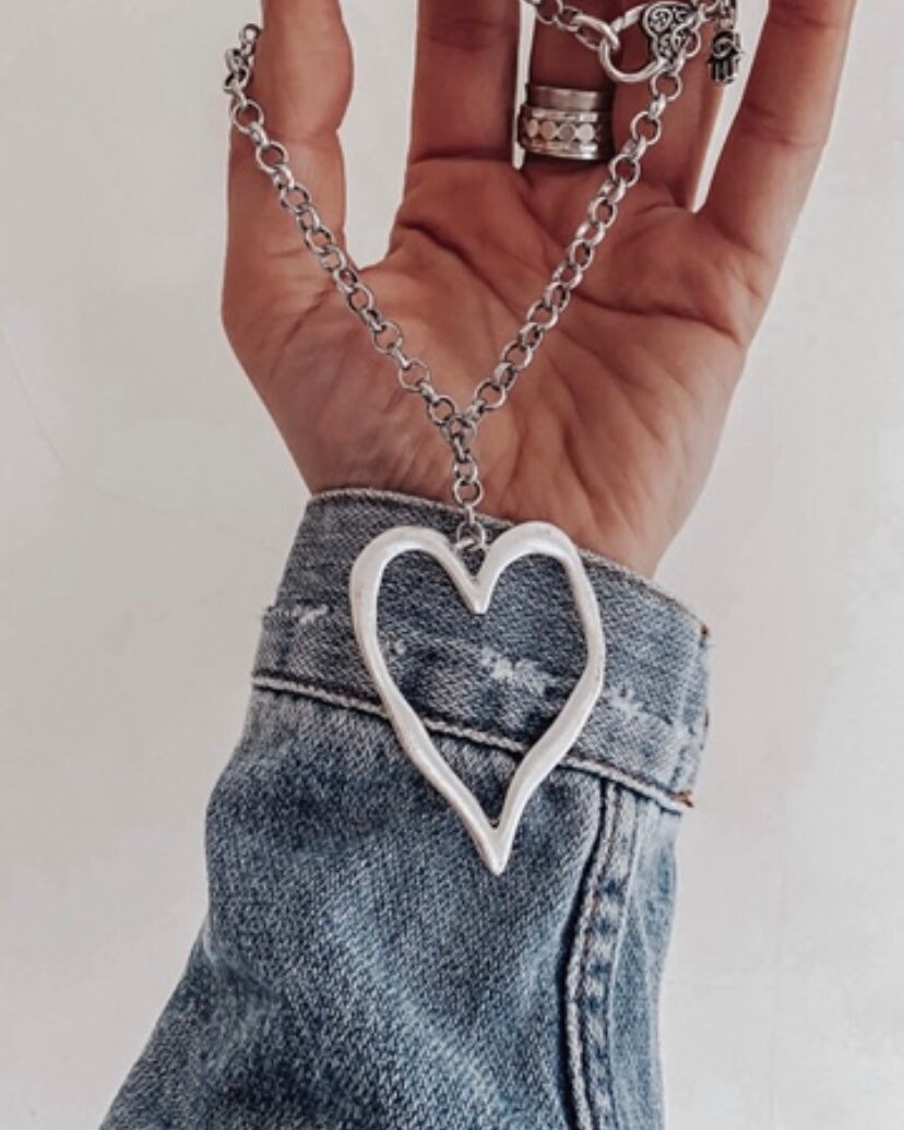 Collana Con Ciondolo Cuore In Cubic Zirconia - Placcato Argento, Catena Rolo 18", Regalo - Foto 2