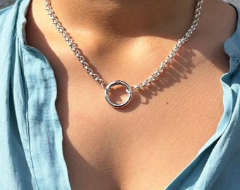 Customisable Silver Plated Belcher Chain – necklace for charms, charm holder, layering jewellery