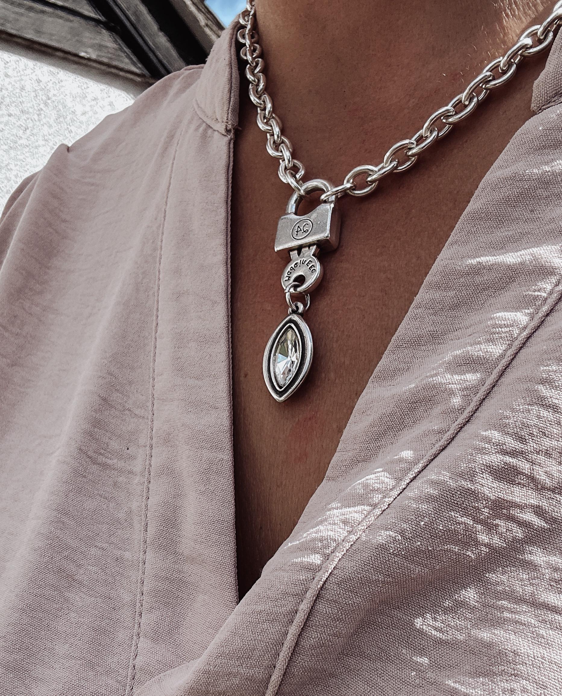 Chaine Moderne En Argent - Bijou D'occasion - Réf. 63-29