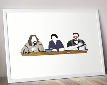 Minimalist Movie Poster print - Bowling, John Goodman, Jeff Bridges, Steve Buscemi