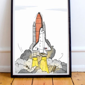 Spaceship Poster / Space Poster / Space Retro Style Poster Print / Spaceship Poster /  Kids Poster / Sci Fi Poster / space quote