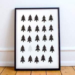 Cartel de arte escandinavo / Cartel de montaña / Cartel minimalista / Cartel del bosque / Refrán nórdico / Dicho sueco