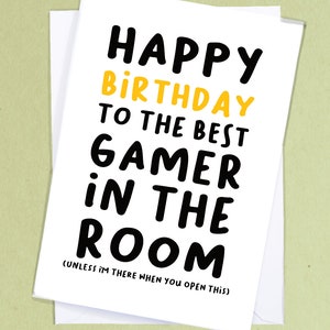 Biglietto di auguri per videogiocatori / Biglietto di auguri per videogiochi / Fidanzato/a gamer / Fidanzata gamer / Il miglior giocatore della stanza / Biglietto di auguri per giocatori - GC49
