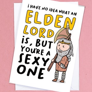 Carte de seigneur fantastique drôle / Elden Ring / carte de jeu vidéo / carte d'amour de joueur / carte de geek / carte d'anniversaire drôle / carte de petit ami - GC147