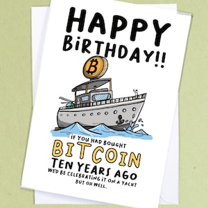 Bitcoin Geburtstagskarte / Krypto Geburtstagskarte / Lustige Geburtstagsgrüße / Freunde Geburtstag / Scherz-Geburtstagskarte / Nerd-Grüße - GC2