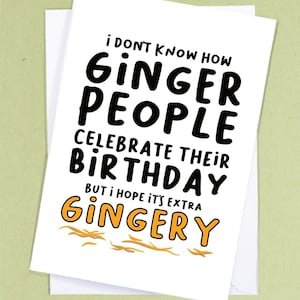 Ginger Geburtstagskarte / Ginger Hair Geburtstagskarte / Lustige Geburtstagsgrüße / Scherz-Geburtstagskarte / Rude Greetings Card - GC70