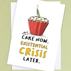Verjaardag van de existentiële crisis / Gemiddelde verjaardagskaart / Grappige verjaardagswensen / Verjaardagskaart oude persoon / Onbeleefde wenskaart - GC468