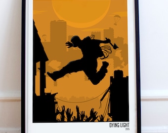 Poster di Dying Light Zombie / Poster del gioco Zombie / Regalo Zombie / Poster dell'apocalisse Zombie / Stampa poster minimalista / Serie TV