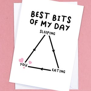 Funny foodie Card / Sleep Lover Card / Cute Girlfriend Card / Humor Card / Funny Anniversary Card / Vriendje / Vriendin - GC236