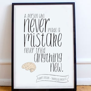 Inspirational Albert Einstein Poster / Albert Einstein Quote Poster / Motivational Poster / Office Poster / Inspirational Art