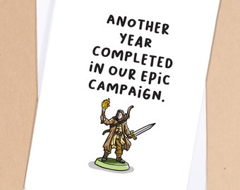 D&D Birthday Card / Tabletop gaming birthday Card / Fantasy Gaming Card / Nerd gaming Card / DM Card / Boyfriend / geek birthday card - GC15