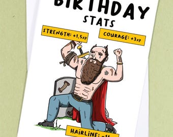 Role-play Birthday Card / bald birthday card /Fantasy Gamer Card / Role-player birthday card / Nerd gaming Card / DM Card  - GC469