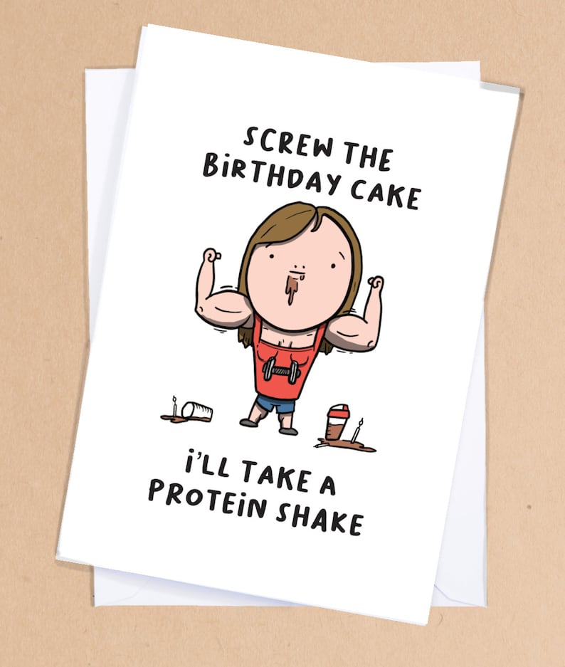 Gym lover birthday card/ Gym goer card / Gym rat card / Fitness card / Funny birthday card for him / Boyfriend birthday card - GC16 image 3