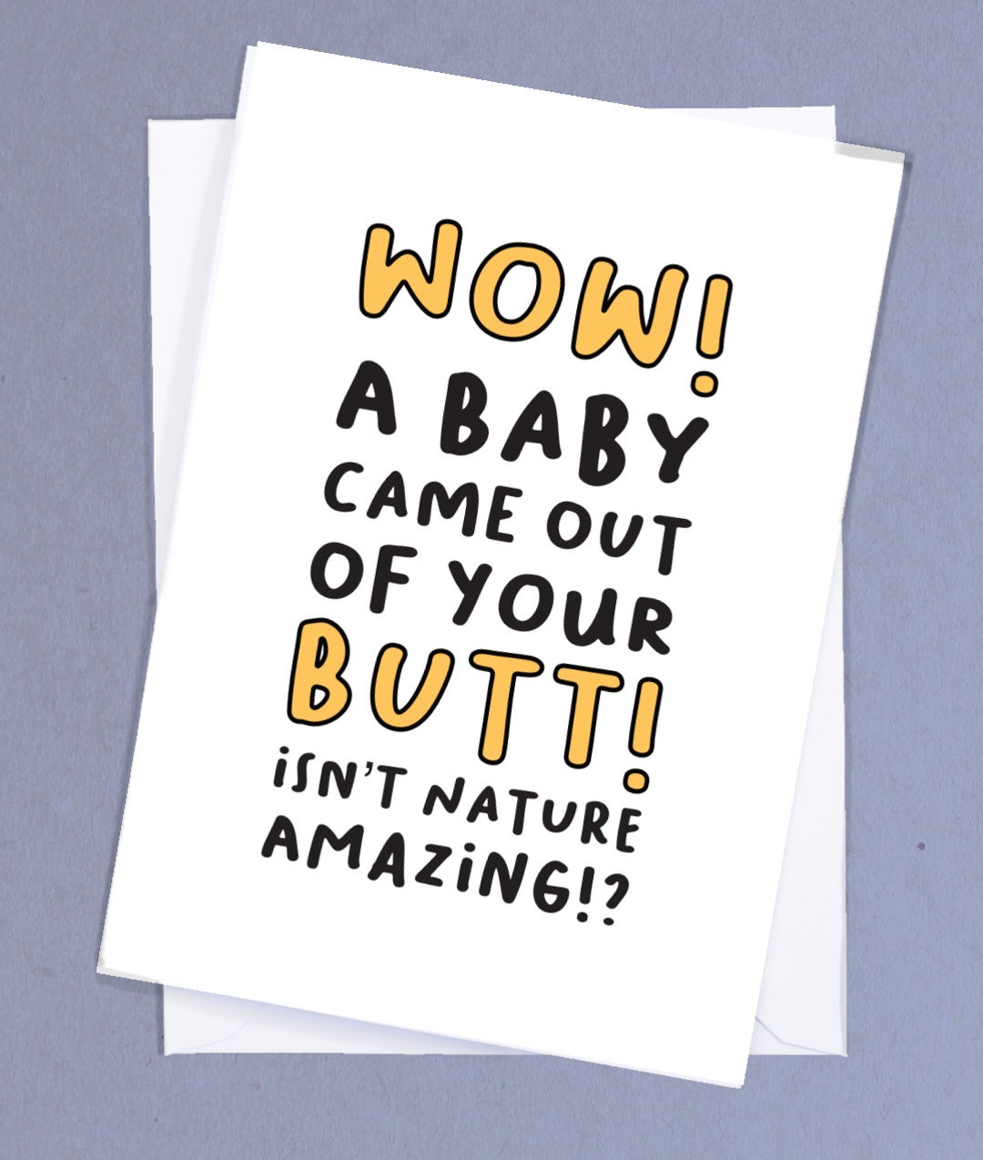 Rude New Baby Card / Funny Baby Greetings Card / Baby Shower / New Born ...