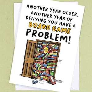 Tarjeta de cumpleaños con el problema del jugador de mesa / Buenas razones para comprar juegos de mesa / Tarjeta de juegos para nerds / Tarjeta de juegos / Tarjeta geek / Amante de los juegos de mesa - GC411
