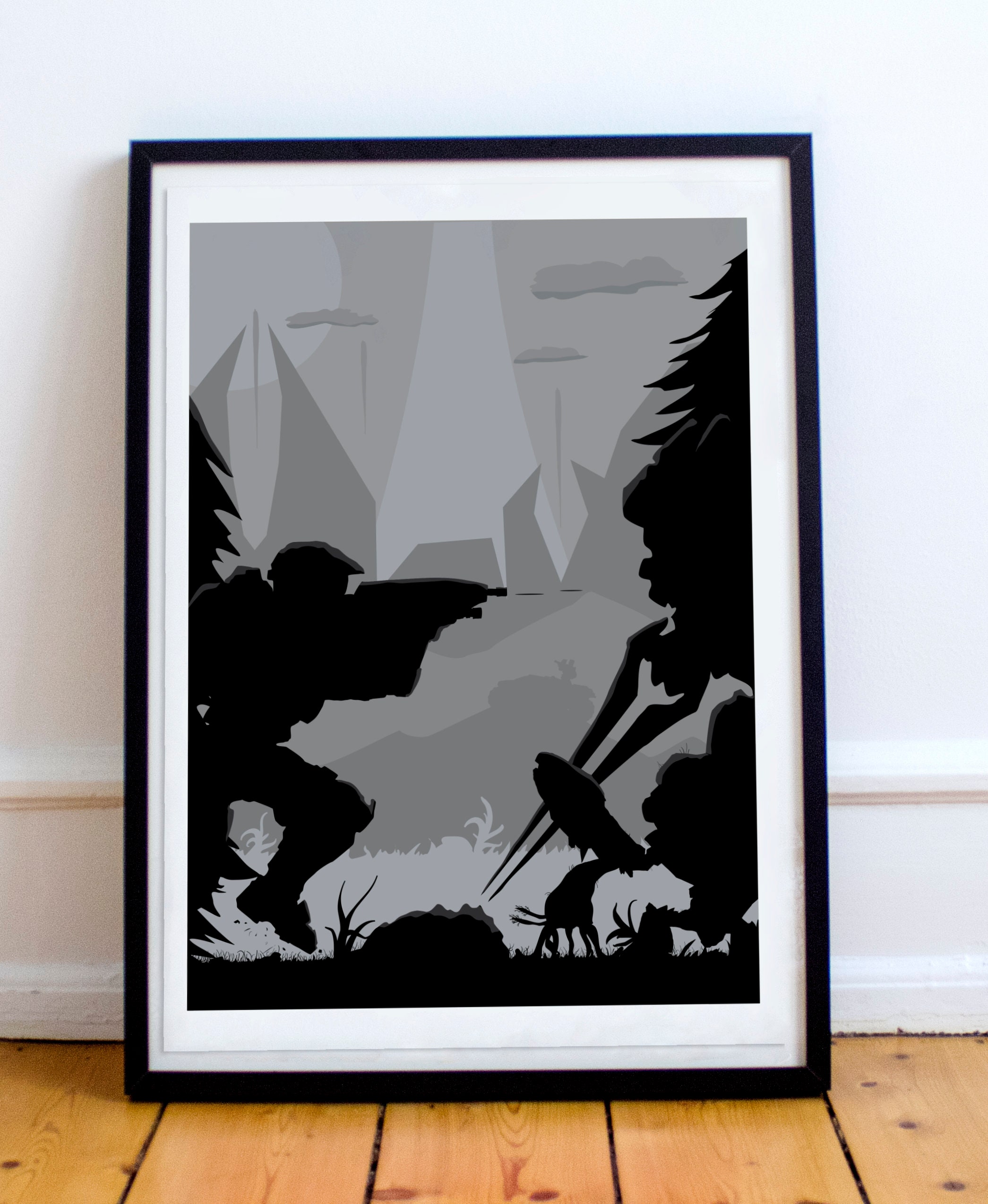 Video Game Silhouette fan art / Gaming poster  / Gamer Room poster / Geek Art / Minimalist Game Poster