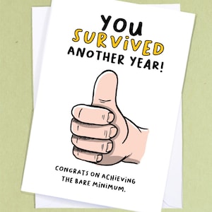 Cartão de aniversário sarcástico / Cartão de aniversário engraçado / Cartão de piada / Saudações engraçadas de aniversário / Irmãos / Desejos de aniversário rudes - GC466