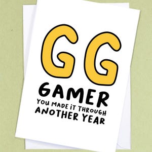 Tarjeta de cumpleaños para gamer GG / Tarjeta divertida para gamer / Tarjeta de videojuego / Tarjeta de juego / Tarjeta geek / Cumpleaños de nerd / Novio / Gamer de PC - GC113