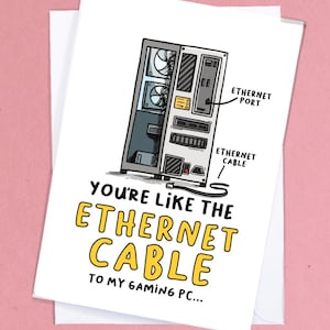 Geek valentine's card - nerd valentine's / geek card / gamer card / gamer valentine's card / pc gamer card / gaming valentine's card - GC204