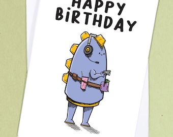 Tarjeta de cumpleaños para gamer, gamer, videojuegos, geek, nerd, hermano, nerd - GC143