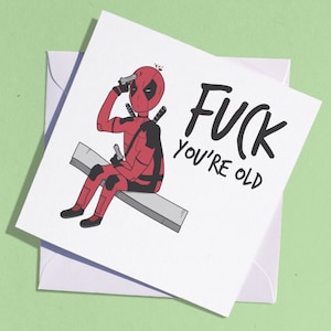 Superheld Deadpool Geburtstagskarte schwören Karte / Superheld Glückwunschkarte / Superheld Karte / rude Card / Mean Karte - GC279