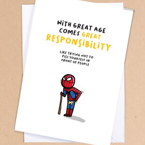 Spider-Man Geburtstagskarte / Geburtstagskarte Rude / Alterswitz / Superheld Geburtstagskarte / Lustige Geburtstagskarte für Ihn - GC110