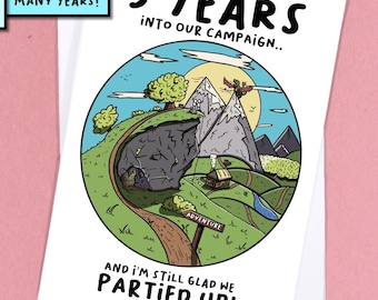 D&D Love Card / Tabletop gaming love card / Fantasy Gaming Card / Nerd Love Card / Anniversary Card / DM Card / Boyfriend Card - GC462