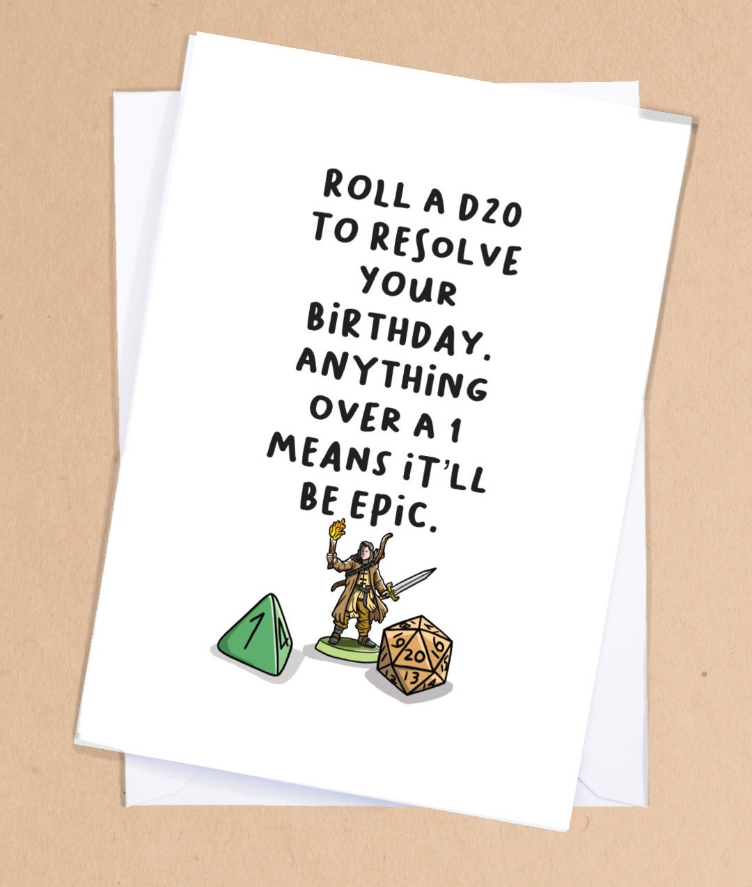 D&amp;D Birthday Card / Nerdy Birthday / Fantasy Gaming Card / Tabletop ...