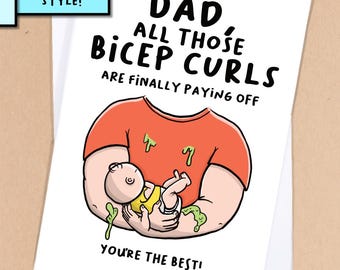 Gym dad fathers day card / New dad card / Dad card / Dads birthday / Card for dad / Step dad card / fathers day - GC446