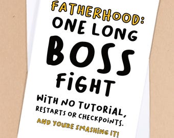 Video Game fathers day card / Gamer dad card / Nerdy dad card / Dads birthday / Card for dad / Step dad card / Gaming dad - GC453