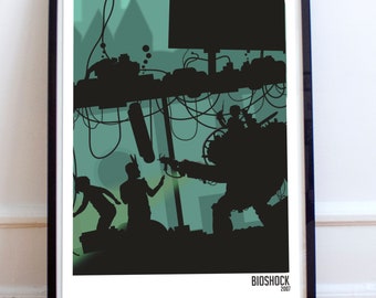 BioShock Poster / Rapture Poster / Big Daddy Poster / Video Game Poster / Gamer Gift / Gaming Room Decor