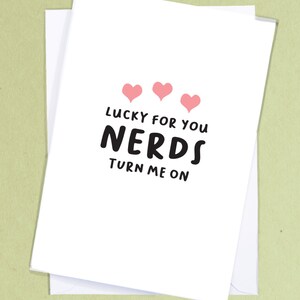 Rude Card for a Nerd in your life / Sexy anniversary card / nerd gift / nerd Card / Nerdy Anniversary card / Dorky / Girlfriend Card - GC111