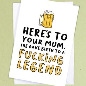 Lustige Geburtstagskarte / Deine Mutter eine Legende / Bier Geburtstagskarte / Geburtstagskarte Rude / Scherz Geburtstagskarte / Biertrinker Karte - GC86