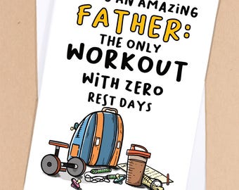 Gym dad fathers day card / New dad card / Dad card / Dads birthday / Card for dad / Step dad card / fathers day - GC443
