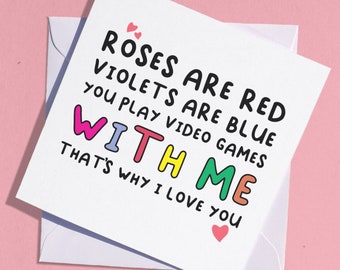 Funny Love Card / Video Game Card / Funny Anniversary Card / Gamer Lover / Boyfriend Card / Girlfriend Card / Video Game Gift