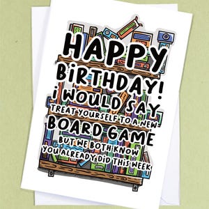 Tarjeta de cumpleaños de juego de mesa / Adicto a los juegos de mesa / Tarjeta de juegos de mesa para nerds / Tarjeta de juegos de mesa / Tarjeta de novio geek / Amante de los juegos de mesa - GC409