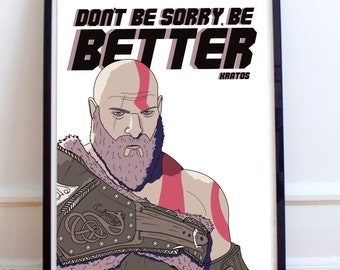 Zitat Videospiel / Kratos Poster / GOW Grafik / Videospiel Kunst / Fanart / Gaming Room Poster / Gaming Geschenk / Nerdy Game Decor
