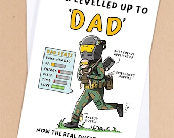 Gamer dad fathers day card / New dad card / Dad card / Dads birthday / Card for dad / Step dad card / fathers day - GC444