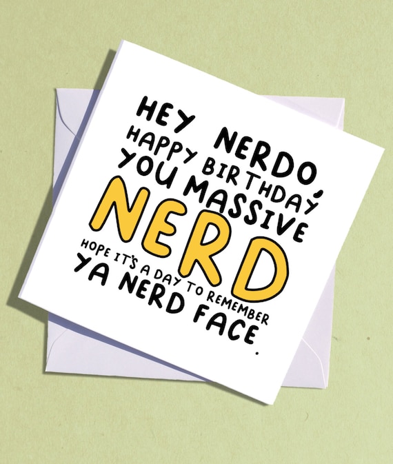 Birthday Card for a Nerd in Your Life / Nerdy Boyfriend / Nerd Etsy