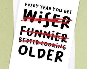 Gemiddelde verjaardagskaart / ouderdomswenskaart / grappige verjaardagskaart / je bent niet oud / 30e verjaardagskaart / 50e verjaardagskaart - GC32