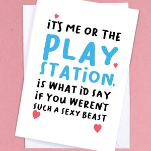 Funny Love Card / Playstation Card / Video Game Card / Boyfriend Card / Funny Anniversary Card / Gamer Card / Gamer Addict Card - GC262