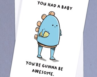 Good Parent Card/ Funny Baby Greetings Card / Baby Shower / New born gift / Cute Pregnancy Card / Cute Baby Gift - GC308