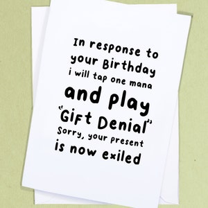 MTG Joke Card / Mean Birthday Card / Geek Birthday Card / Sibling Birthday / Joke Birthday Card / Rude Greetings Card