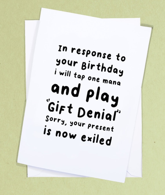 MTG Joke Card / Mean Birthday Card / Geek Birthday Card / Sibling Birthday  / Joke Birthday Card / Rude Greetings Card - GC18 - Etsy